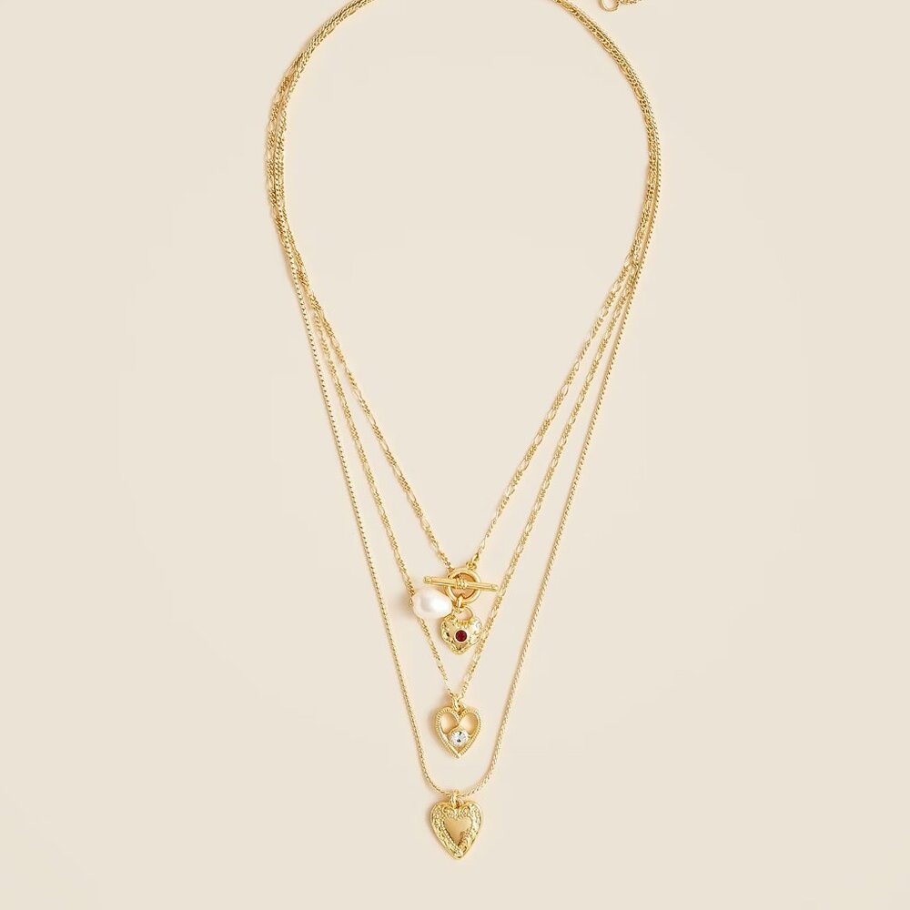 J. Crew Layered heart necklace NWT!